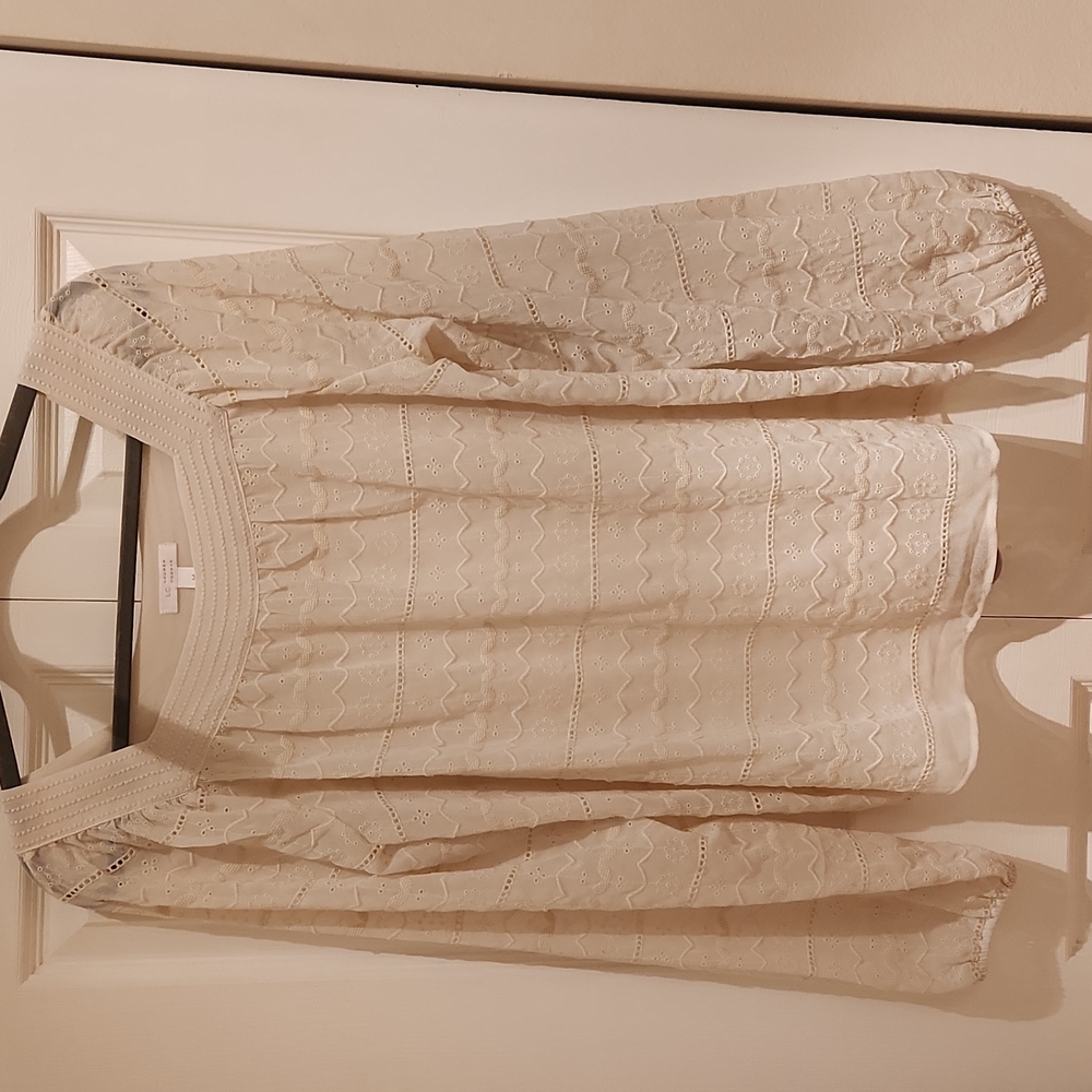 NWOT Lauren Conrad sheer puff sleeve blouse